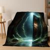 Mysteriöses magisches Tor Tür Cartoon Flanell Decke Weiche warme Überwurfdecke für Schlafzimmer Wohnzimmer Bett Reise Camping Picknick Kind