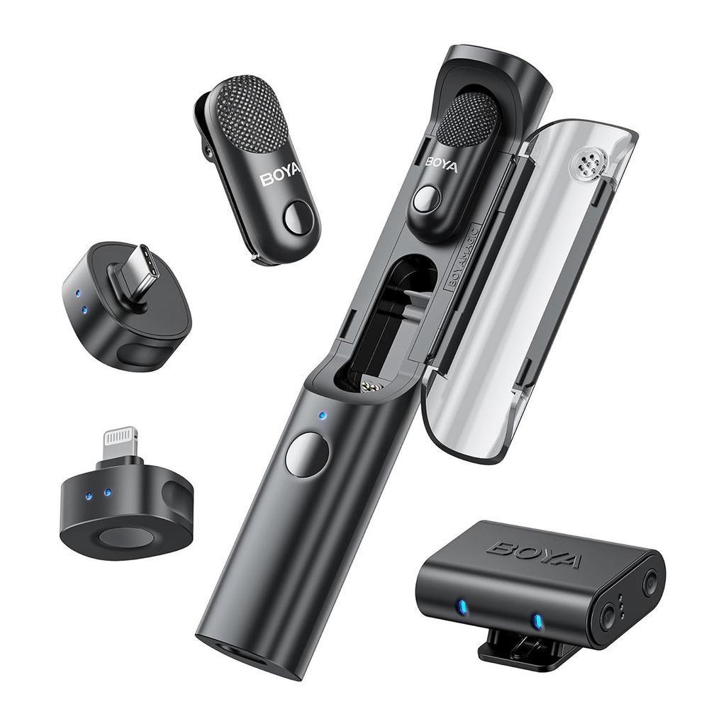 4-in-1 2.4Ghz USB-C Wireless Microphone Set Magic-02 - Black