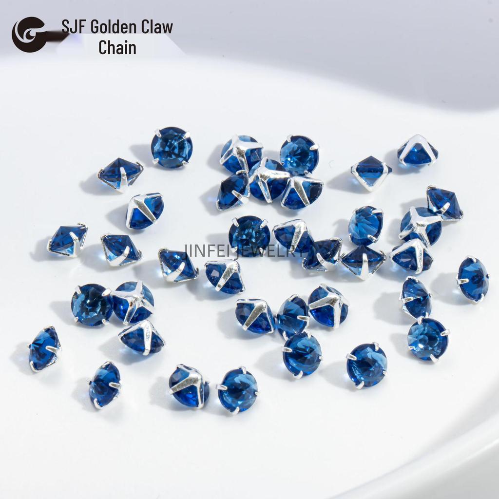 Round & Reverse Four-Prong Zircon Single-Prong DIY Phone Chain Jewelry & Clothing Accessories (3/4/5)