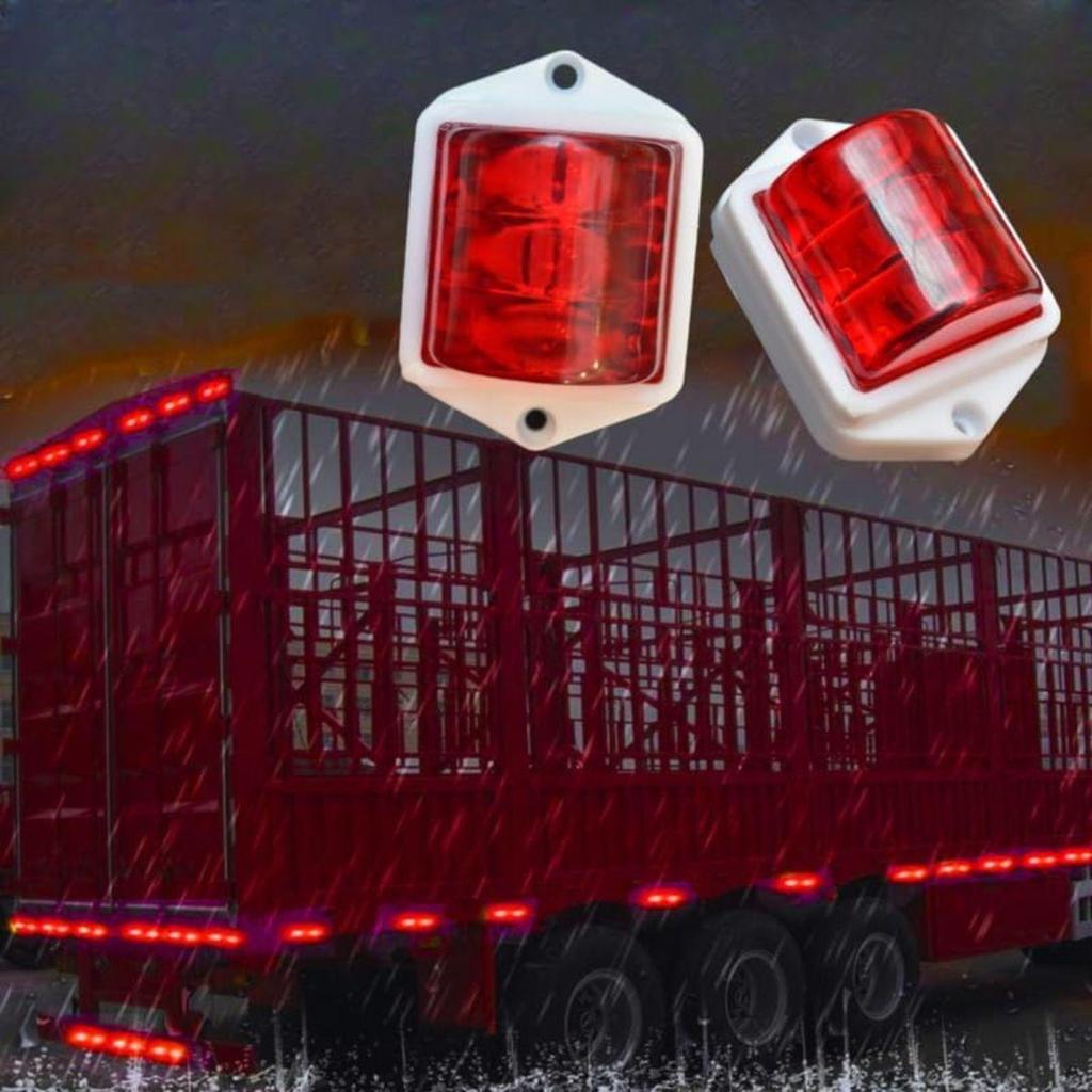 APSMOTIV 8Pcs Universal Side Marker 2x2 Inch Trailer RV Marker LED Light Red 12V for RVs, Campers Truck Vans Caravans and Boats Side Marker Indicator