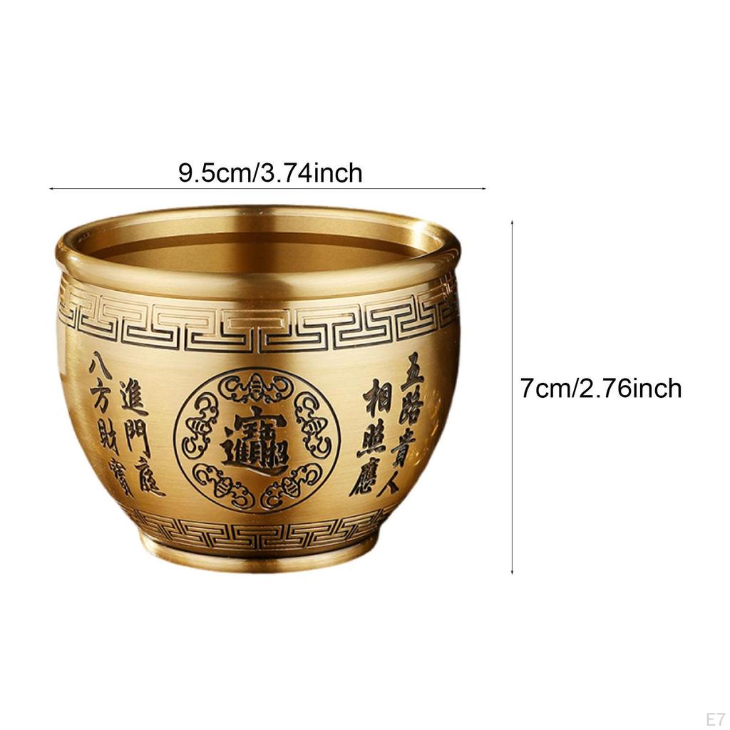 Brass Feng Shui Treasure Bowl, Fortune Sturdy, Creative And Decorative, Desktop Ornament for .