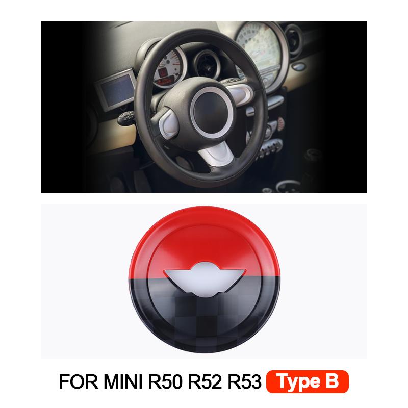 1PCS Car Steering Wheel Center Panel Car Sticker Night Jack For MINI Cooper R50 R52 R53 For Mini Cooper Interior Accessories