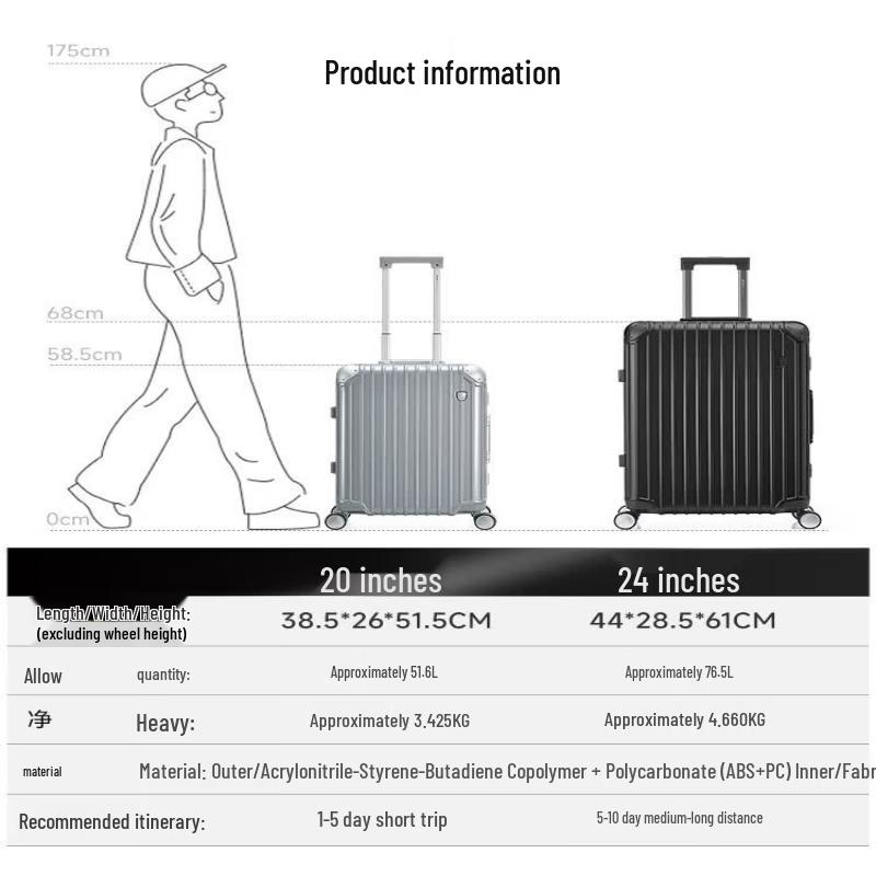 OIWAS Aluminum Frame Hardshell Luggage