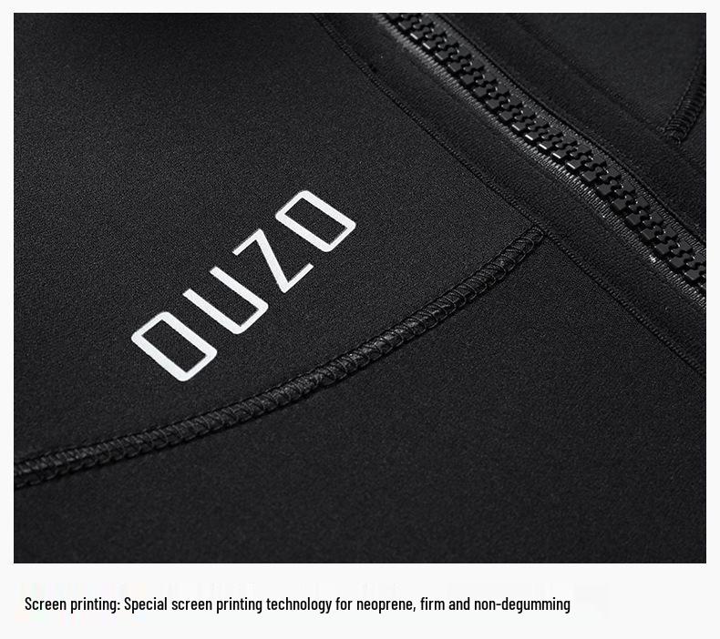 Men's 5/3mm Super Elastic Fleece-Lined Wetsuit, Cold-Proof One-Piece for Diving, Surfing, and Winter Swimming.