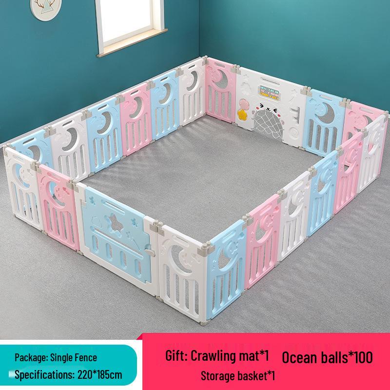 Foldable Indoor Baby Playpen: Safe Crawling Mat & Walker Guardrail Toy Fence