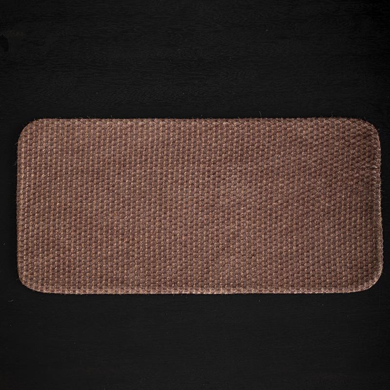 Miaozhu Xuan Retro Dwukolorowy Żakardowy Lniany Mata do Herbaty - Ręcznie Robiony Bieżnik Malowany Roślinnie do Chińskiego Wystroju Herbacianego