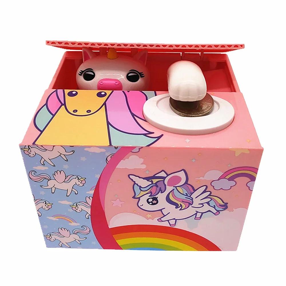 Creative Children's Cartoon Electric Savings Box Cute Steal Money Cat  Little Family Decoration Money Box Birthday Gift Coin Box