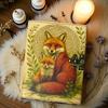 Handmade Mother Fox Leather Journal – Vintage Deckle Edge Notebook, 200 Pages, 5x7 Inch Handmade Diary, Nature & Animal Art Journal