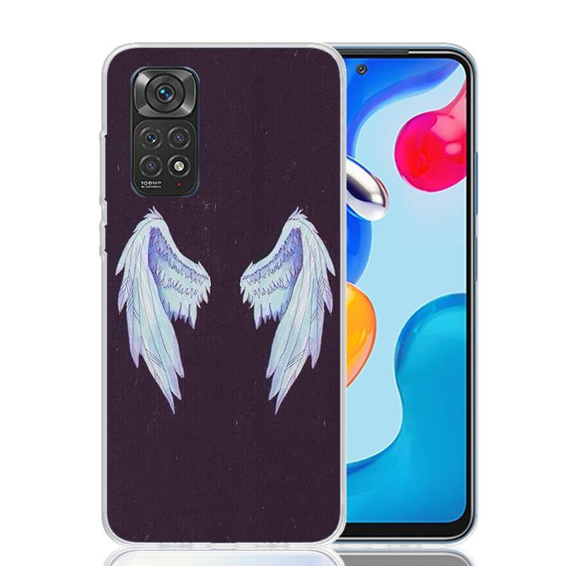 Angel Wings Feather Phone Case For Xiaomi Redmi Note 15 14 13 12S 12 Pro Plus 11S 11E 11 11T 10S 10 Art Soft Pattern Cover Redmi