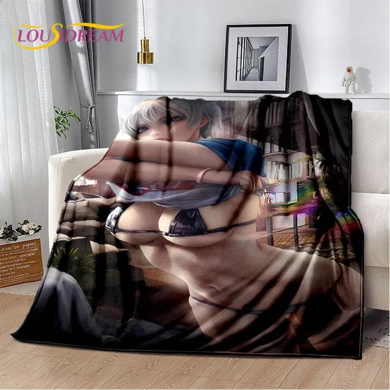 Seksikas pitsist iludustüdruk daam koomiksianime tegelase tekk, pehme visketekk koduks magamistupp voodi diivan piknik kontorikate kingitus