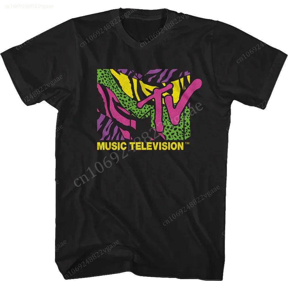 MTV T Shirt Women Music Television Print Tee Summer Cotton Short Sleeve Tshirt Men Oversized Vacation Clothes Hip Hop Hawaiian