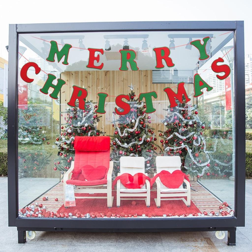 Christmas Decoration Supplies, Hanging Flags, Scene Arrangement, Non-Woven Fabric, Flag Pulling