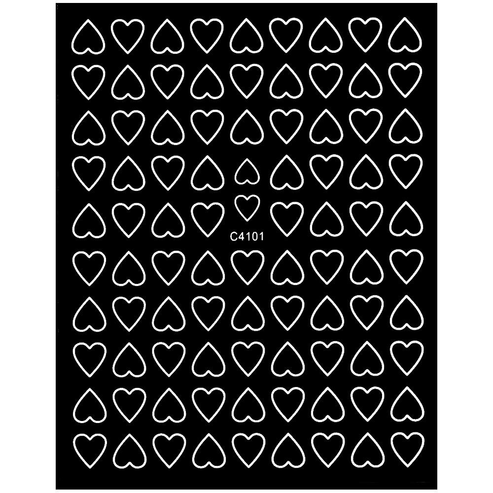 Hollow Love Nail Art Sticker Solid Color Simple Love Valentine'S Day Ladies Nail Decoration Sticker