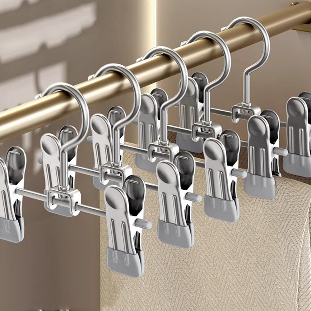 30pcs Double Clip Clothes Drying Hanger 360° Rotatable Storage Clips Pants Hanger  Laundry Hanger