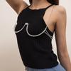 Body Jewelry Chest Bracket Bras Chain Body Chain Bra For Women Sexy for Rhinestone U-Shaped Bikini Chest Bracket Bra Cha