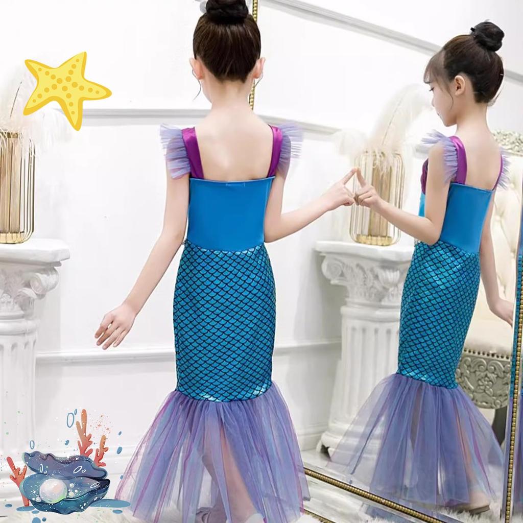 JIEAIRUI Princess Transformation Halloween Kids Christmas Gift Ariel-style Dress, Children's Mermaid-style Cosplay, Ariel-style Dress, Kids'
