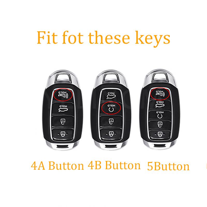 For Hyundai I30 Ix35 Kona Encino Solaris Azera Grandeur Ig Accent Santa Fe Palisade 4 5 Buttons Tpu Car Key Case Cover Keychain