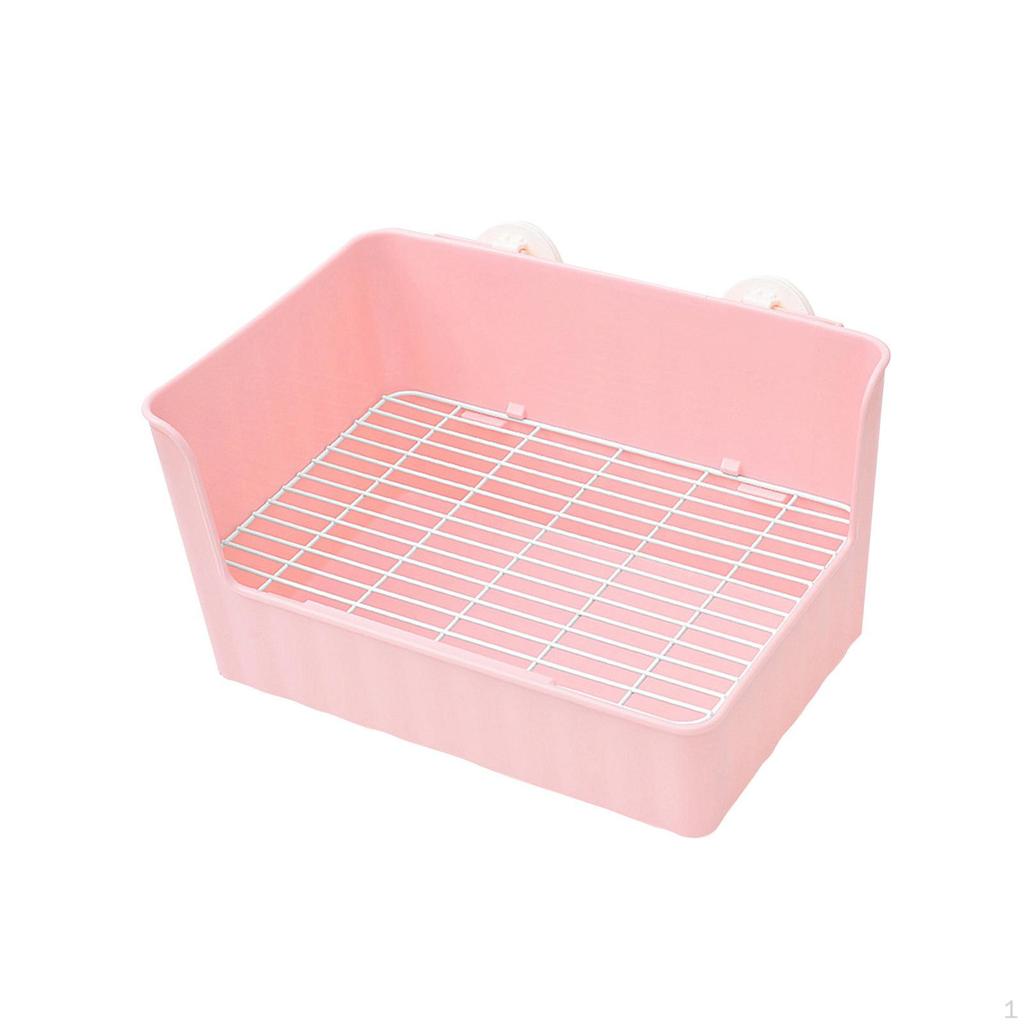 Caja de Esquina para Inodoro de Limpieza Fácil con Rejilla de Barrera Alta para Mascotas