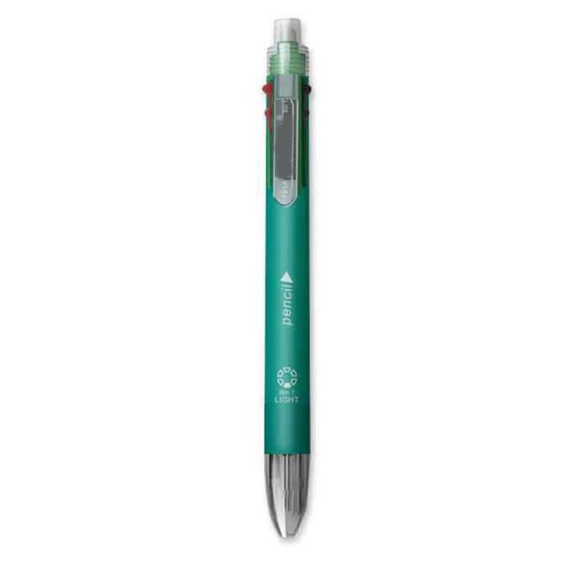 Multifunction Multicolored Ballpoint Pen Mechanical Pencil, 5-Color-in-1 Retractable Ballpoint Pen for School Office