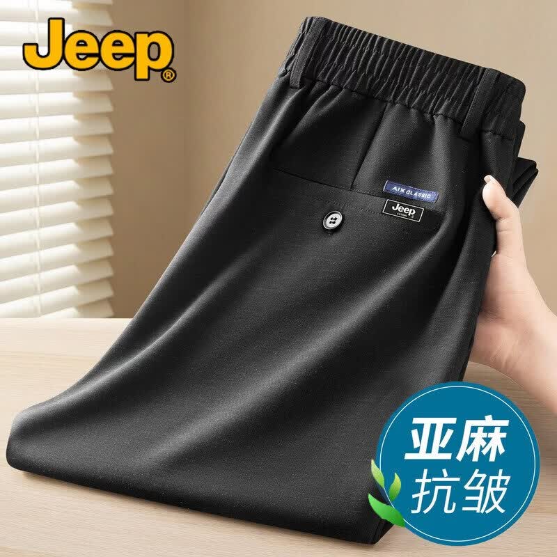 JEEP Men s Cool Linen Blend Anti-Wrinkle Casual Pants M