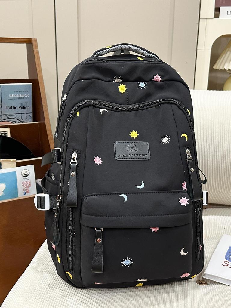 Ultralight, Large Capacity Waterproof Backpack for High School Students - Fashionable Embroidered Design