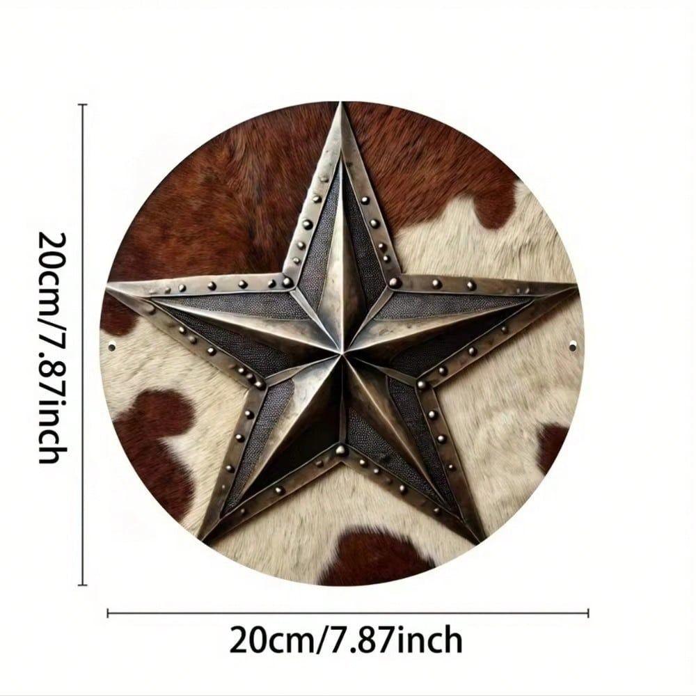 **Vintage Metal Tin Folk Art Painting 20x20cm Handmade Craft**