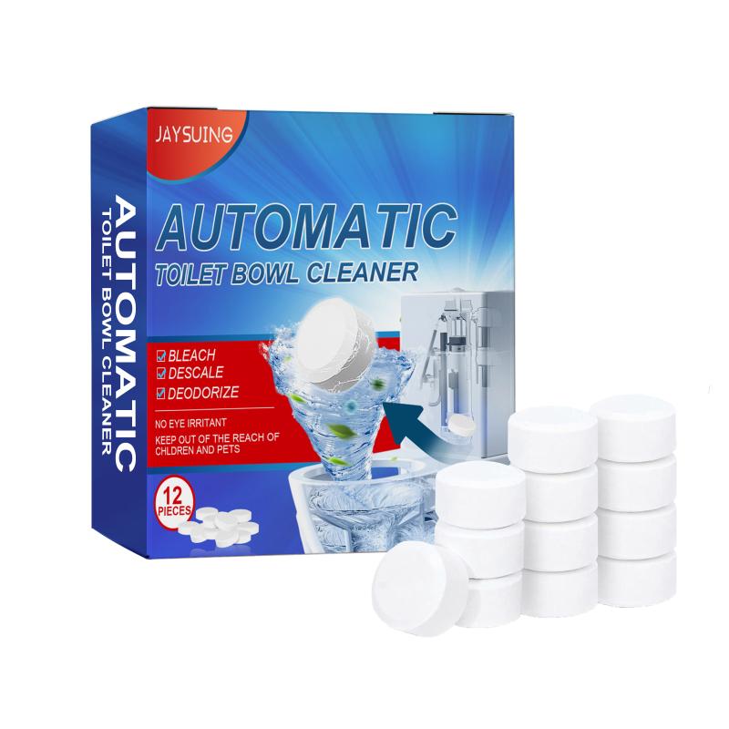 12Pcs Toilet Bowl Cleaning Tablets Household Toilet Odor Stain Descaling Effervescent Tablets No Residue And No Irritation