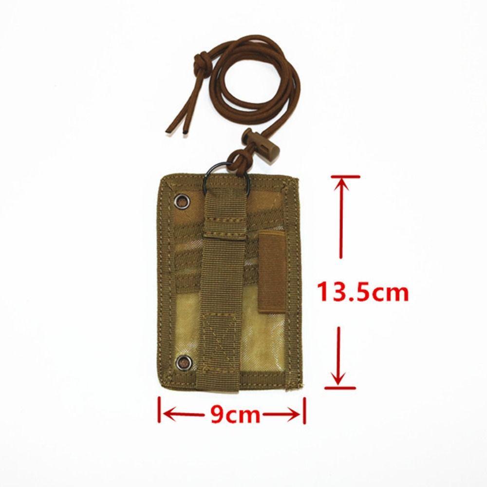 New Nylon Lanyard Card Holder With Pen Slot Water Resistant Hook Loop Patch Holder Portable Outdoor Travel Pouch Travel Use