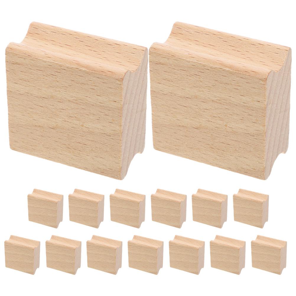 15Pcs Blank Wood Stamp Blocks Carving Crafting Scrapbook DIY Vintage Wooden Stamper Seal Supplies Wooden Stamp Seal