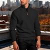 Factory Men's Twill Jacquard Pit Strip Long-sleeved Half-zip Sports Casual Trendy Sweatshirt