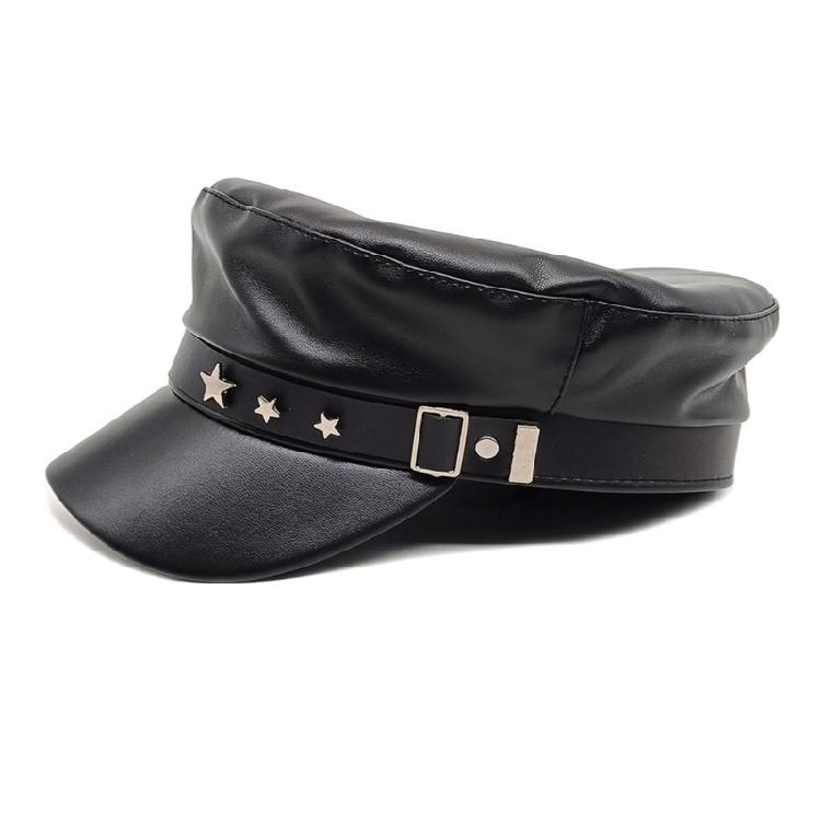 

Cabbie Hat for Men Hat PU Vintage Cabbie Caps Unisex Headwear Autumn Winter Hat for Daily Wear