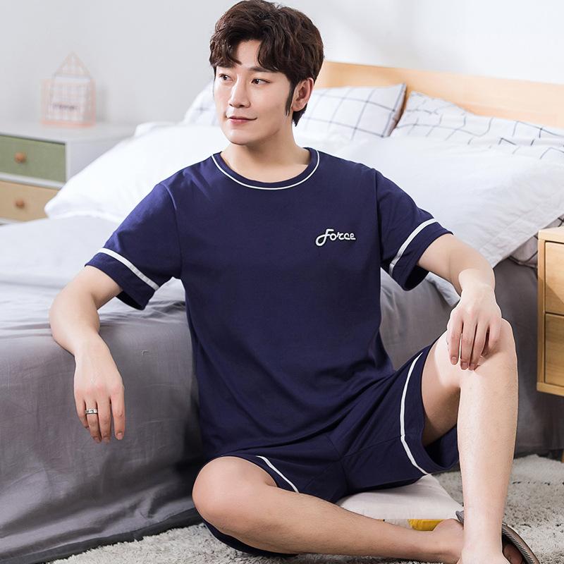 Summer Men's Pajamas Knit Pajamas Set Pajamas Big Boys Pajamas Family Clothing