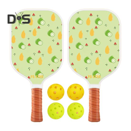 

Ракетка для пиклбола с ячеистым сердечником из стекловолокна и 4 мячами, эргономичная рукоятка, ракетка для пиклбола для мужчин, женщин и детей D