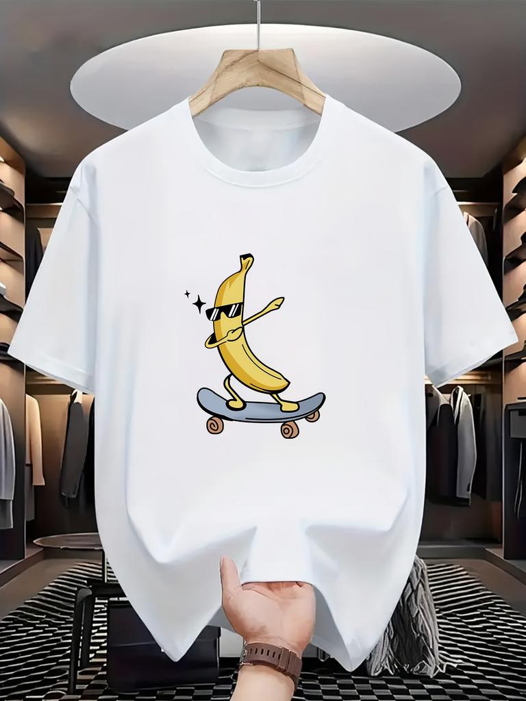 Banana Skateboard Graphic Vintage Men's Summer T-Shirt Casual Tshirts O-neck Short-sleeved Tee