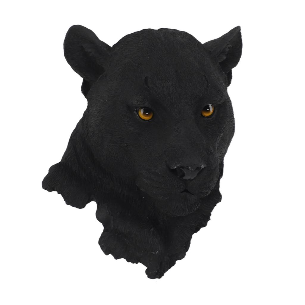 Statue di Testa di Animale con Simulazione 3D Decorazione da Parete Resina Uniche Squisite Statue di Testa di Animale Scultura da Appendere a Parete per Casa Bar Leopardo Nero