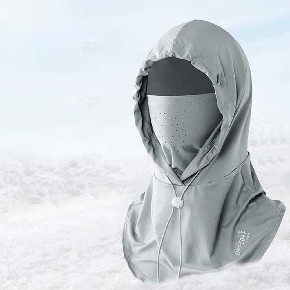 Breathable Sunscreen Hat With Mask Shawl Ice Silk UV Protection Mask  Travel