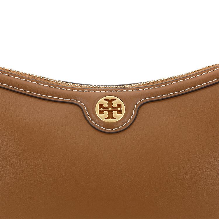 Tory Burch Brass Hardware Zipper Closure Leather Tote Crossbody Shoulder Bag Women Bags Caramel 86557-909