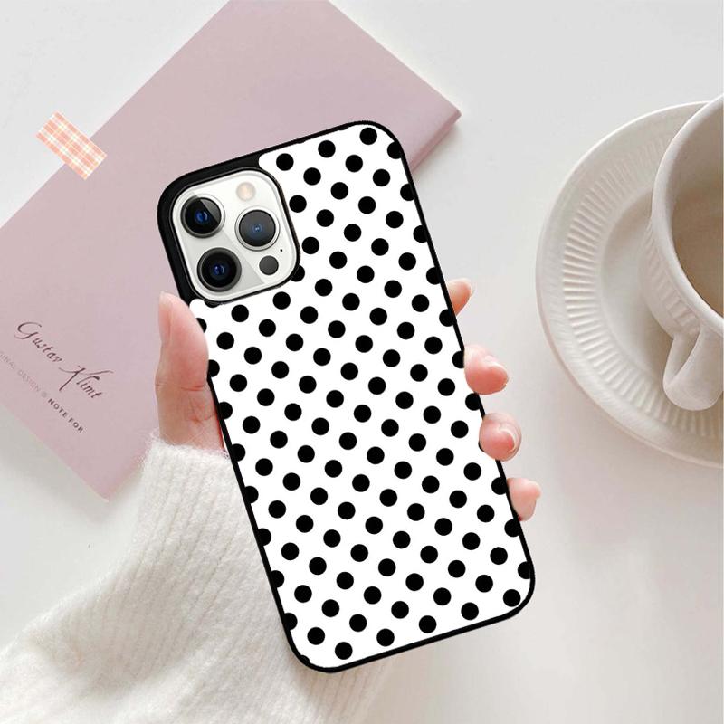 Black And White Polka Dot Mobile Phone Cases Cover For iPhone 17 Air 16 15 14 12 13 11 Pro MAX Apple Plus SE2020 Coque