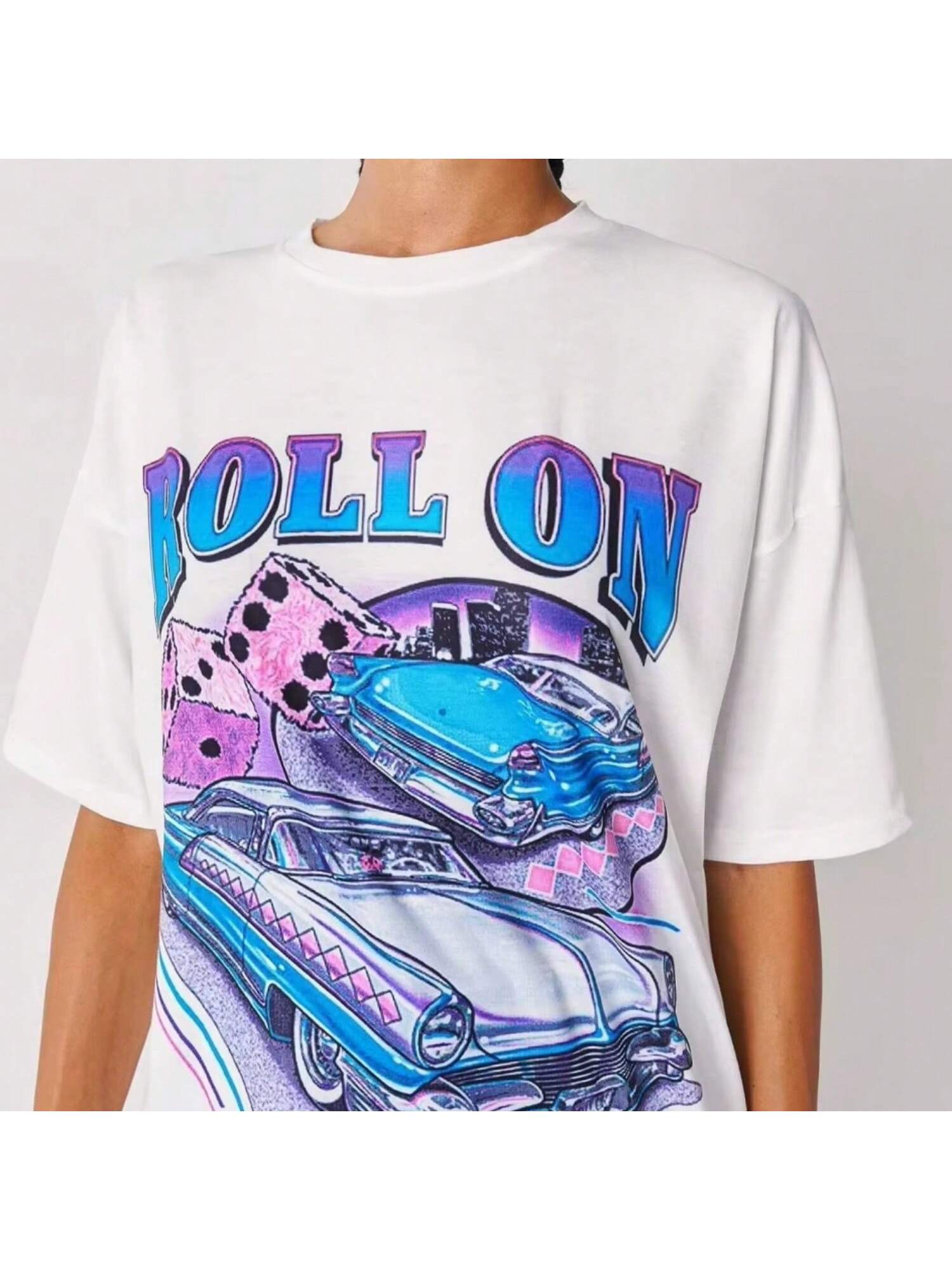 

Женская футболка с принтом «Автогонки», мягкая, свободная, хлопковая, повседневная, модная, новая одежда, дышащая, базовая, Харадзюку XXXXXL