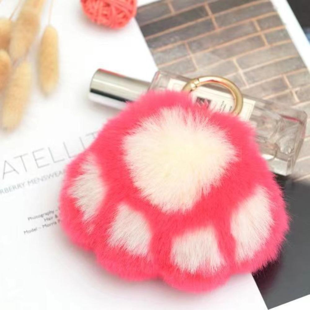 Stofftier Katzenpfote Fell Schlüsselanhänger Liebe Flauschige Katzenpfote Stoff Schlüsselanhänger Kawaii Pompon Katzenpfote Anhänger Taschenanhänger