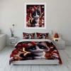 3Pcs Cute Cat With Heart Decorations Duvet Cover Set With 3D Printing Design Soft Polyester Bedding Set All-Season Comfort