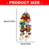 Colorful Parrots Chew Climbing Toy Safe Wood Soft Cotton Ropes Puzzle Block Tearing Toy For Bird Mental Stimulation