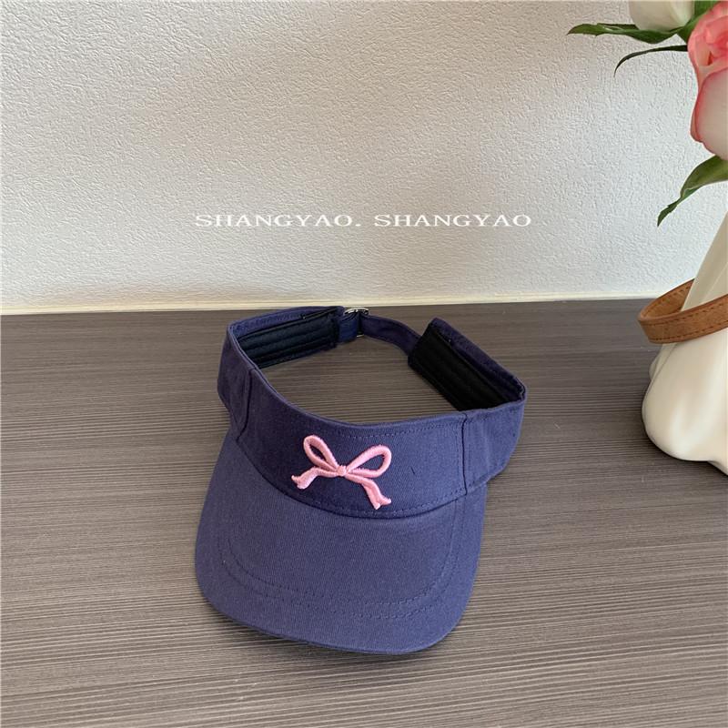 Parent-child Bowknot Open-top Hat for Women, Korean Style Versatile Fresh Sunscreen Hat, Children's Topless Sunshade Duckbill Cap for Summer