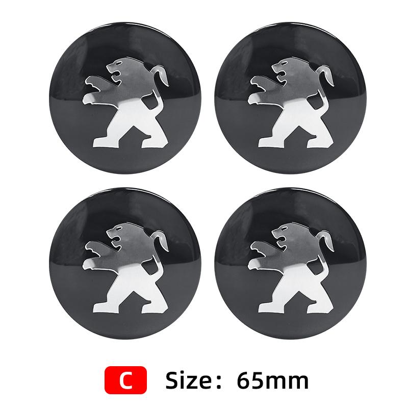 4pcs 56mm 60mm 65mm Car Wheel Center Hub Cap Badge Emblem Sticker For Peugeot GT 3008 4007 5008 2008 508 507 407 308 207 208 107