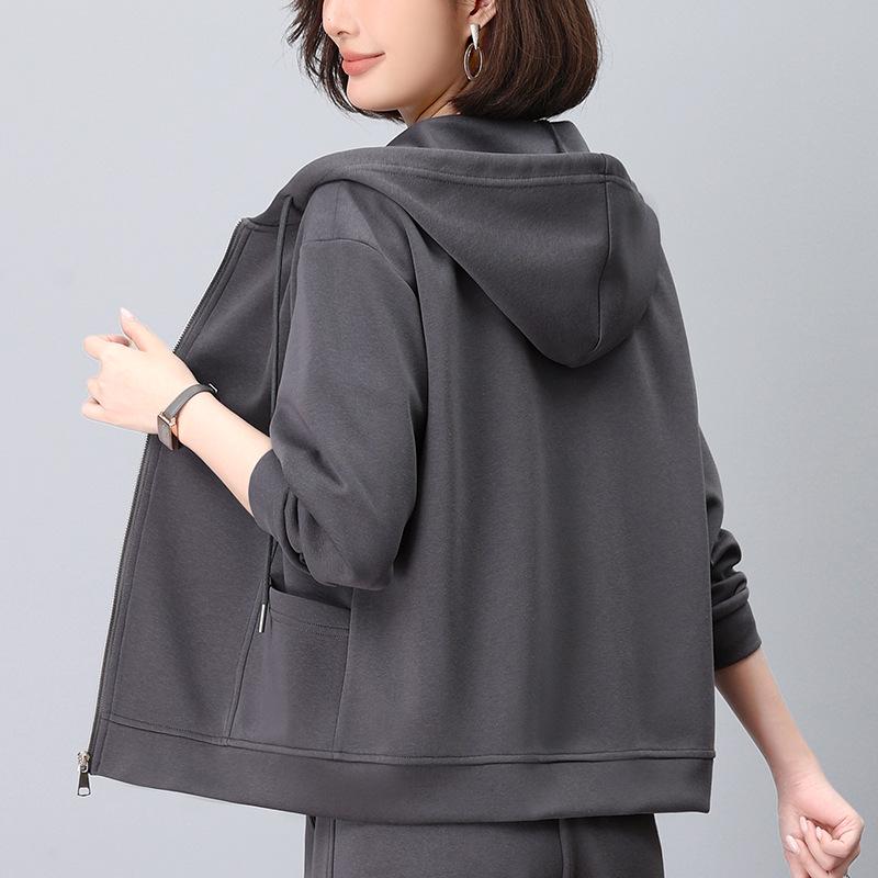 2024 Spring & Autumn Women's Fashion Cardigan Hoodie - Trendy, Youth-Enhancing, Casual Jacket for Middle-Aged Mothers