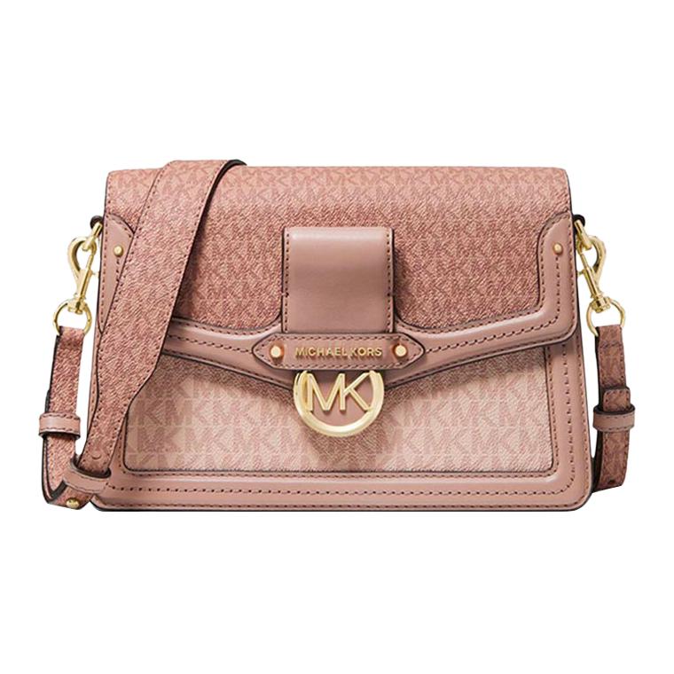 

New MICHAEL KORS Leather Messenger Bag Shoulder Bag Crossbody Bag Medium Size Women s Ballet Pink 30S0GI6L2V-641 24.1*8.9*18.5CM