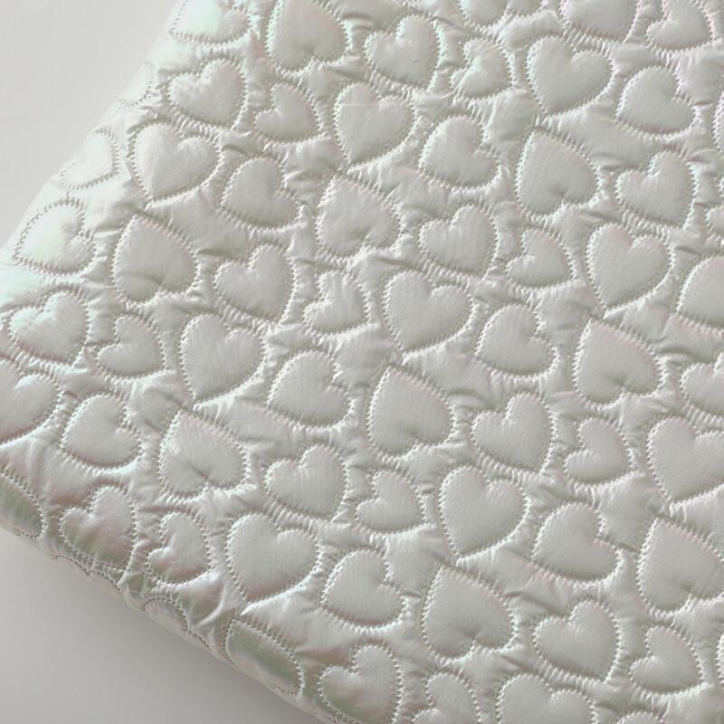Candy-colored Waterproof Embossing Fabric Heart-shaped Stitched Cotton Fabric for DIY Handmade Bags Sewing Clothing