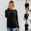 SCIONE Pullover Damen Sexy Spitze Hohl Strickpullover Langarm Pullover Tops Damen Jumper Out Strickwaren