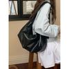 Weiches PU-Leder Damen Hobo Schultertasche Große Kapazität Damen Retro Lässige Umhängetaschen Einfarbige Damen Tragetaschen