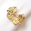 6PCS Leaf Bowknot Metal Napkin Rings,Holiday Season Napkin Buckles,Wedding Event Table Decoration Crafts Holder Party Supplies